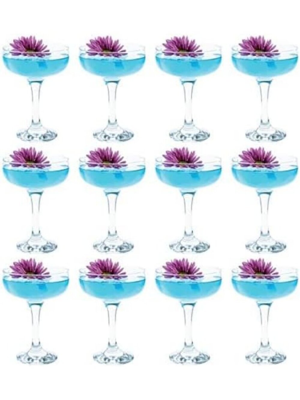 Elegant Set of 12 Martini Glasses - 8.5 oz Coupe Stemware for Cocktails & Drinks